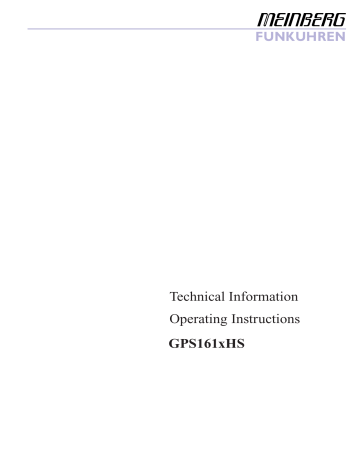 Format Of The Meinberg Gps Time String. Meinberg Gps161xhs 