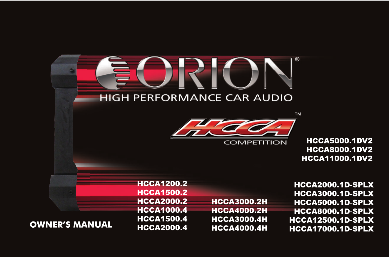 Orion HCCA 2018 Owner Manual | Manualzz