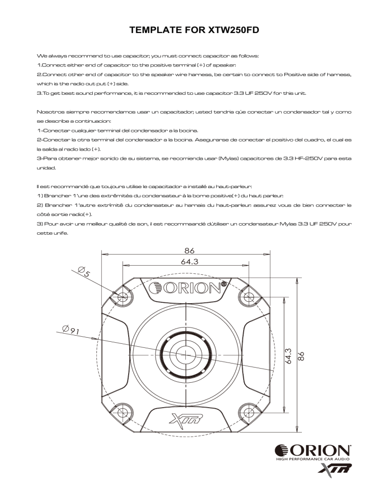 Orion Xtr Xtw250fd Owner S Manual Manualzz