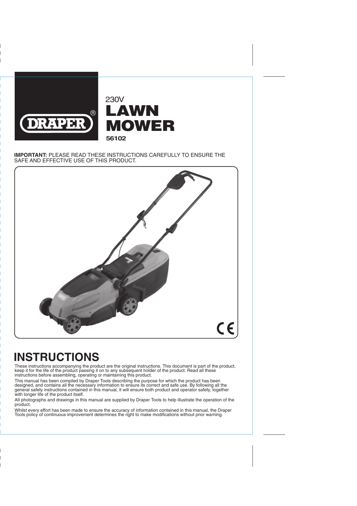 Draper Rotary Lawn Mower Instructions Manualzz