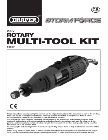 Draper 135W Rotary Multi Tool Kit Instructions | Manualzz