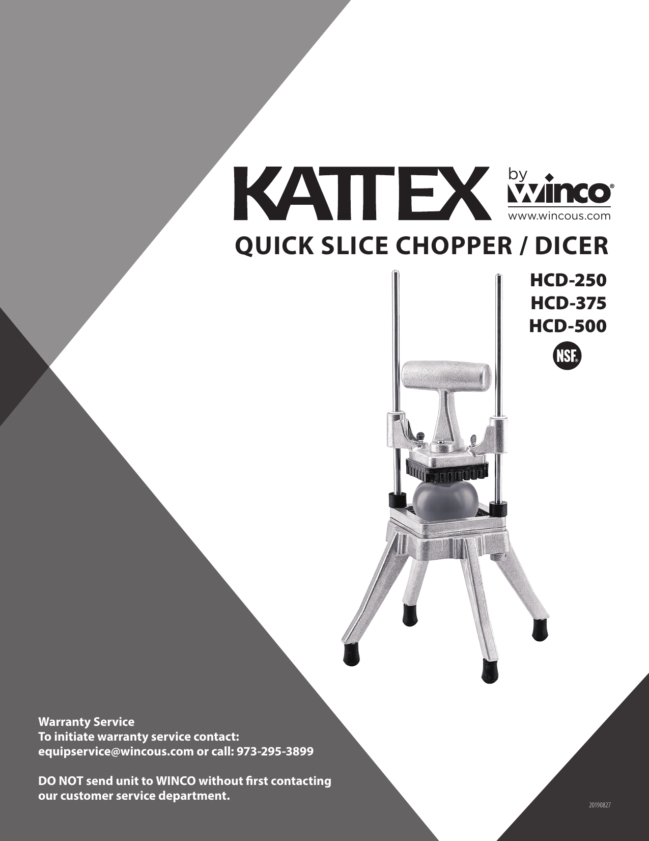 Winco HCD-250 Chopper/Dicer