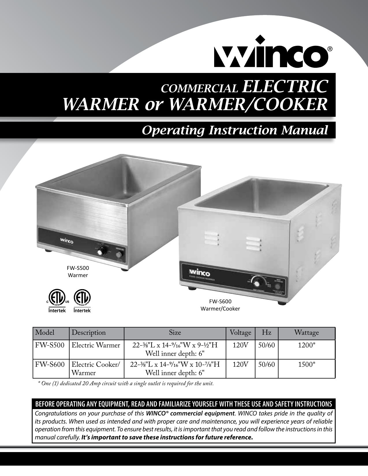 Winco ECW-1 Electric Coffee Warmer, Single Burner 120V, 200W