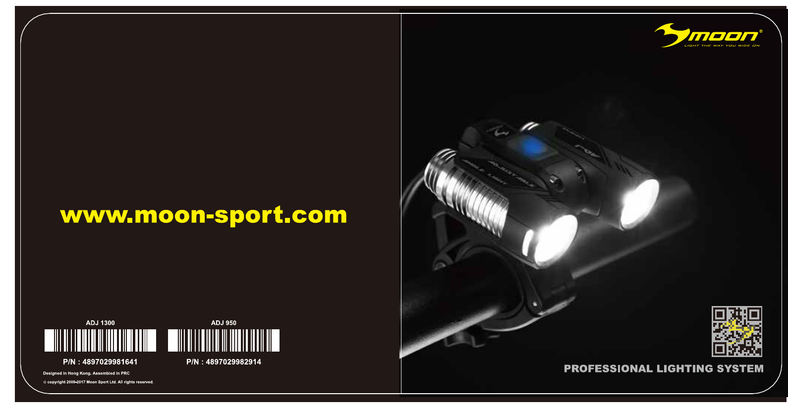 BRAND NEW MOON ADJ 950 LUMEN BIKE LIGHT RECHARGEABLE LED CYCLING