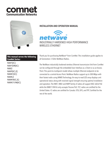 Comnet NWK(1,2)[IC] Series Kits (Gen 3) Manual | Manualzz