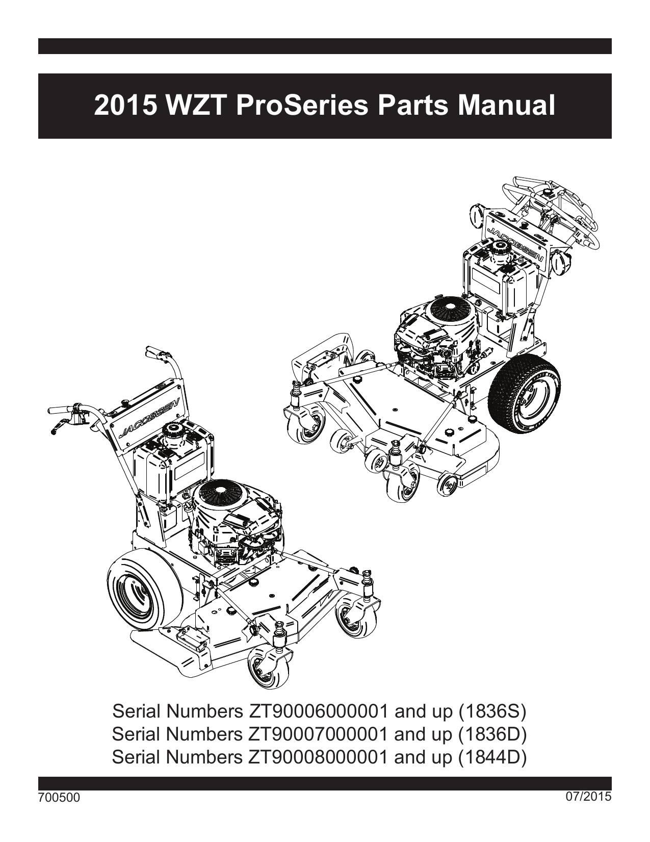 Ransomes 700500 WZT Pro Series Parts Manual | Manualzz