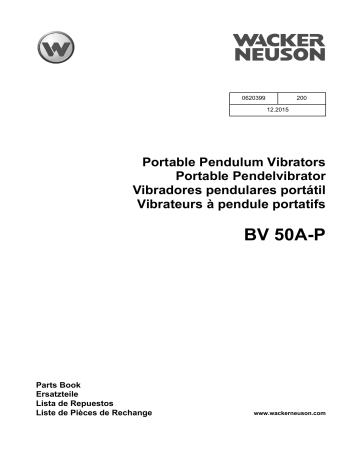 Wacker Neuson BV50A-P Backpack & Pole Vibrator Manuel utilisateur | Manualzz