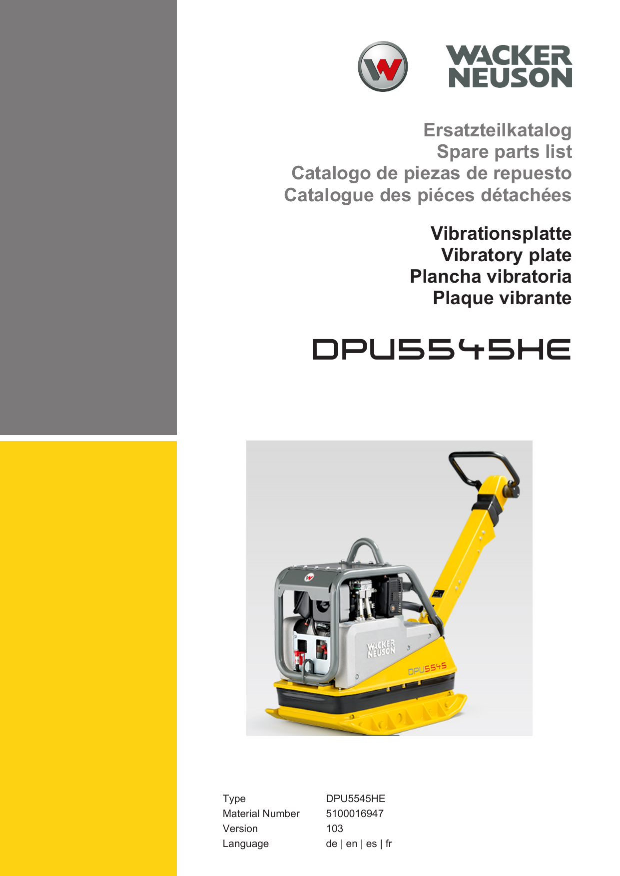 Wacker Neuson DPU5545He User manual | Manualzz