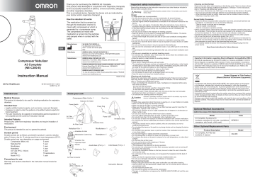 Omron Healthcare Ne C300 E A3 Complete Nebuliser Instruction Manual Manualzz