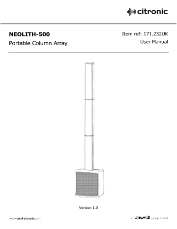 Citronic NEOLITH Neolith Portable Column Array User manual | Manualzz
