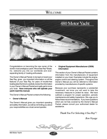 Sea Ray 2005 480 Motor Yacht Owner S Manual Manualzz