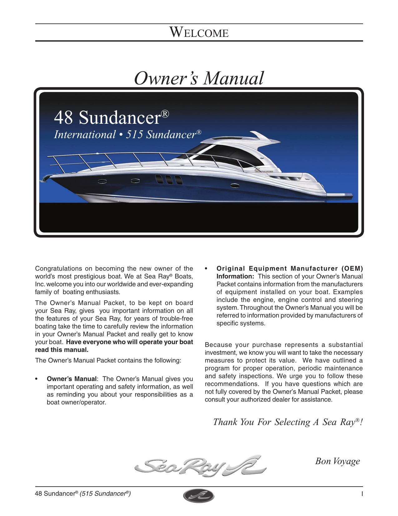 Sea Ray 2006 48 Sundancer Owners Manual Manualzz