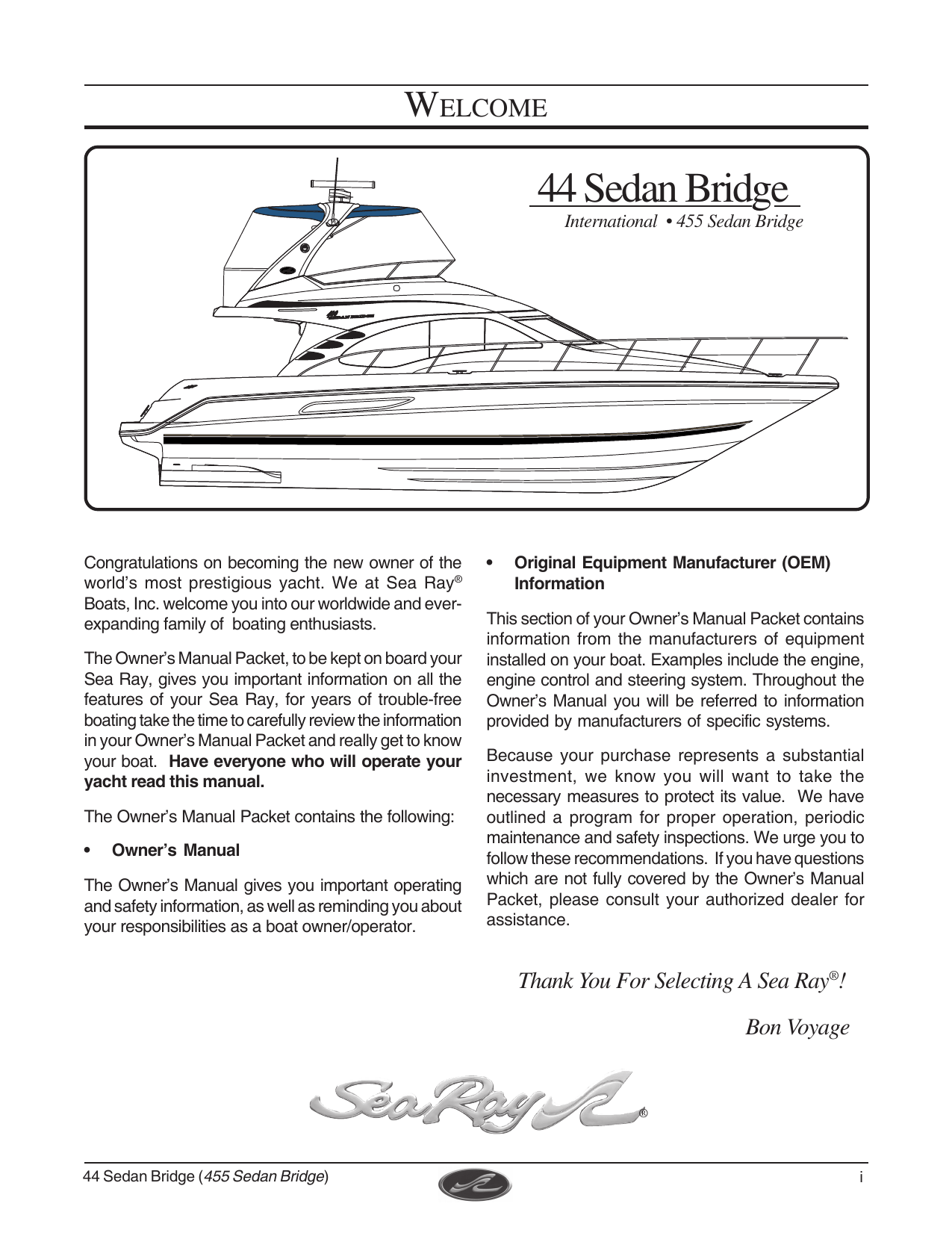 Sea Ray 2006 44 SEDAN BRIDGE Owners Manual | Manualzz
