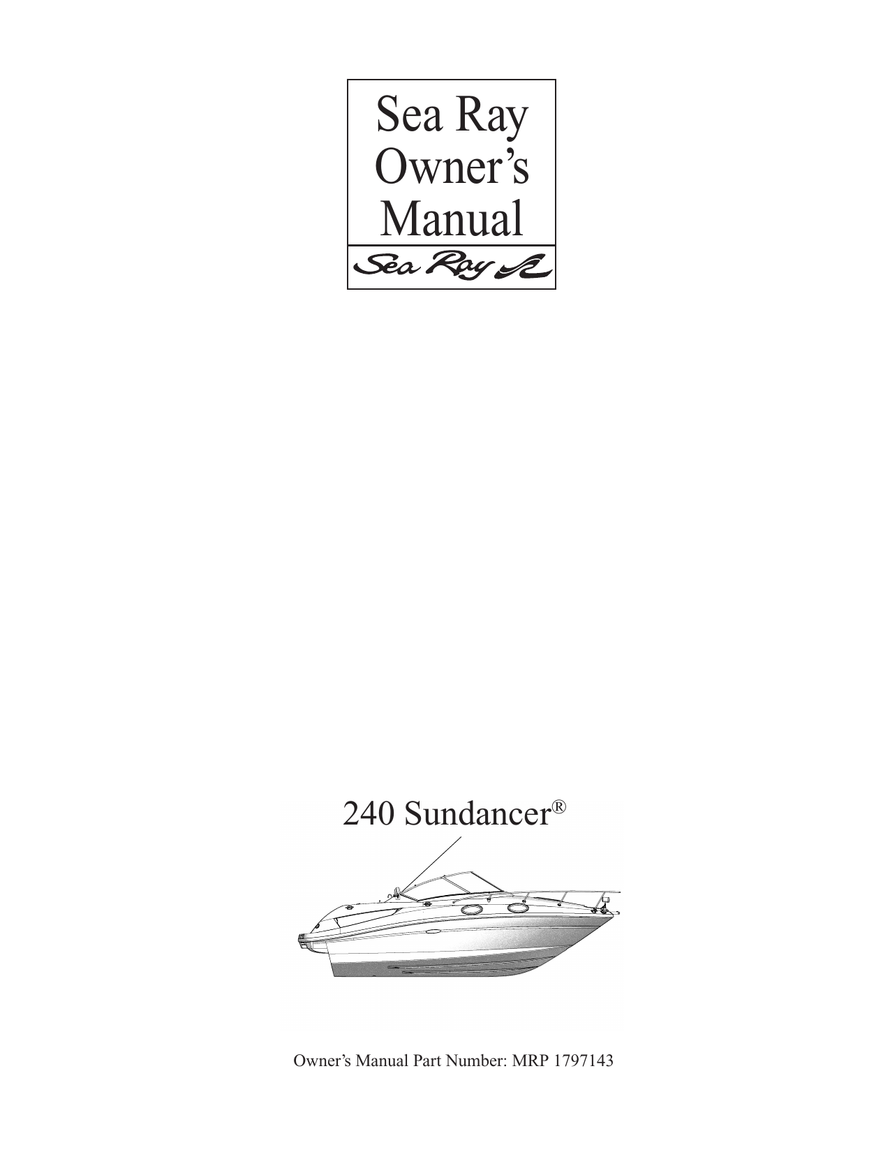 Sea Ray 2006 240 Sundancer Owners Manual Manualzz