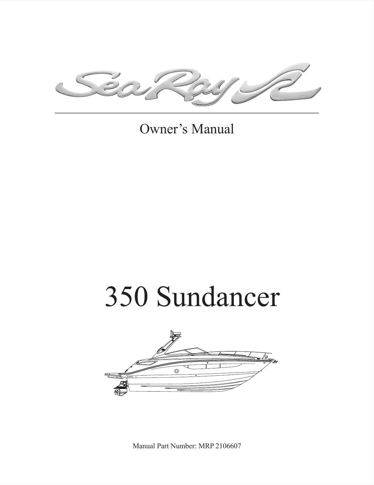 SEA RAY 350 SUNDANCER Owners Manual 