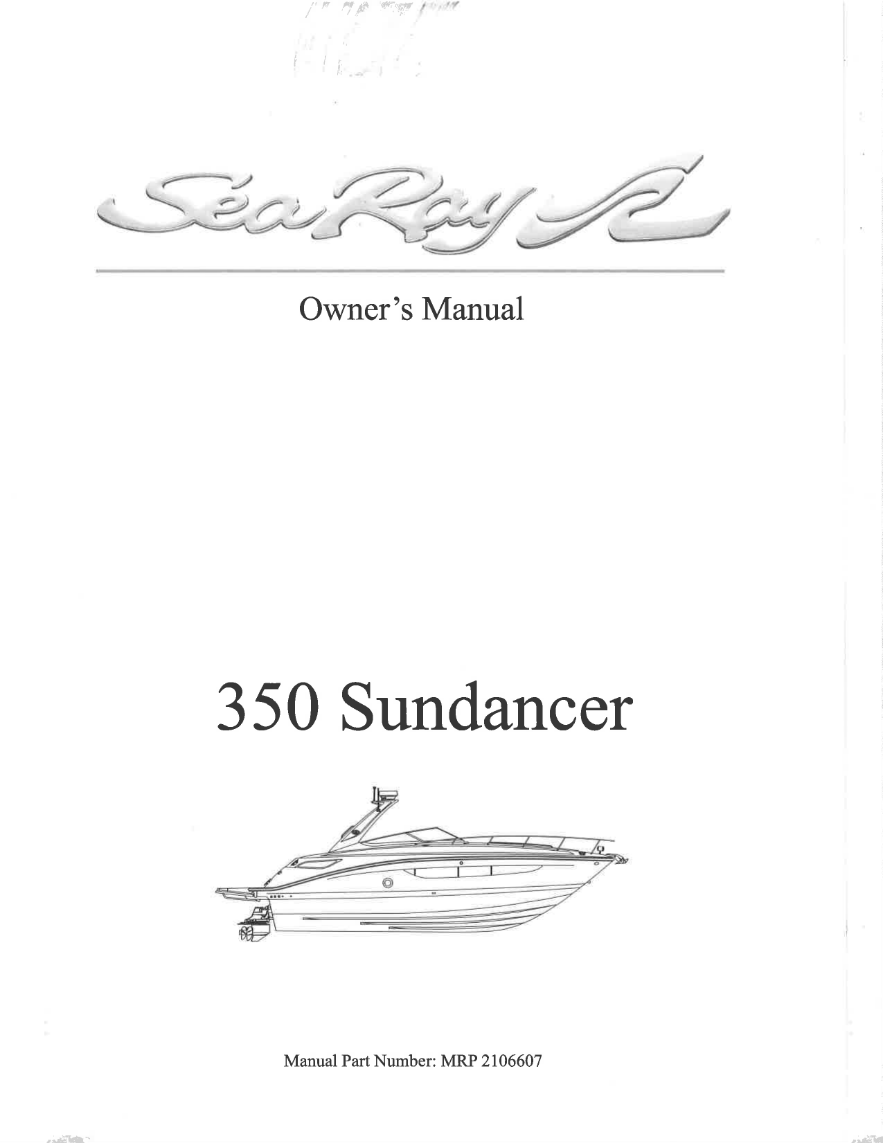 Sea Ray 2015 SEA RAY 350 SUNDANCER Owners Manual | Manualzz