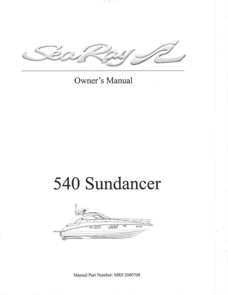 Sea Ray 16 Sea Ray 540 Sundancer Owner S Manual Manualzz