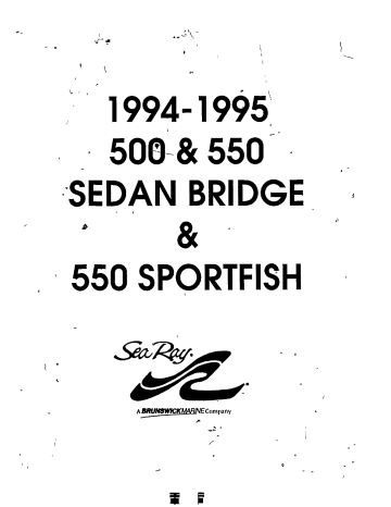 Sea Ray 1995 500 550 SEDAN BRIDGE 550 SPORTFISH Parts Manual | Manualzz