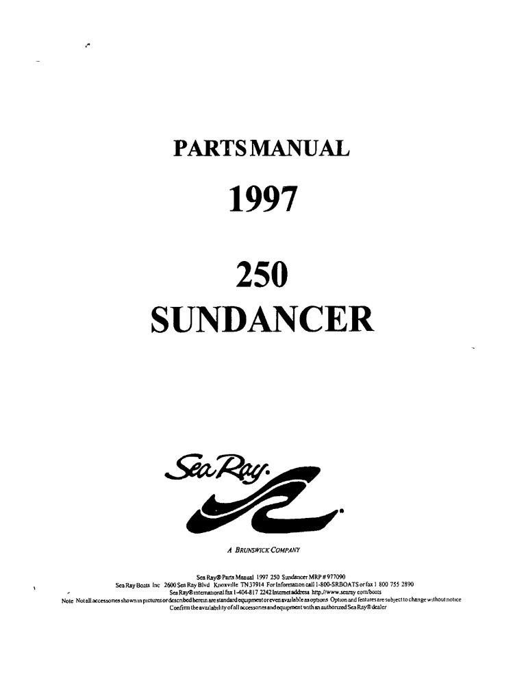 Sea Ray Boat Owners Manual