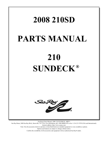 Sea Ray 2008 Sundeck 210 Parts Manual | Manualzz