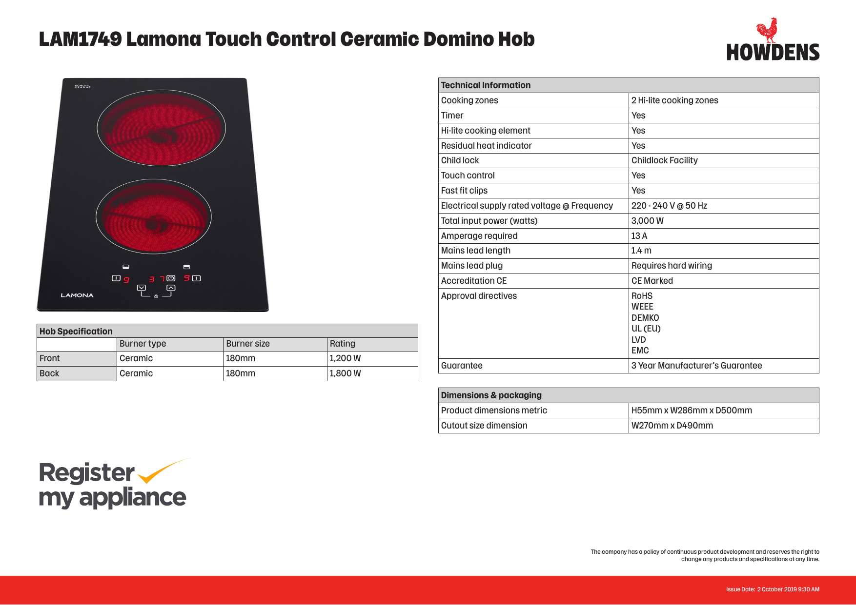 LAMONA LAM1749 Specification Manualzz