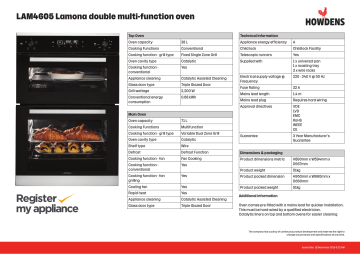 Lamona lam4605 built in electric 60cm black double store oven