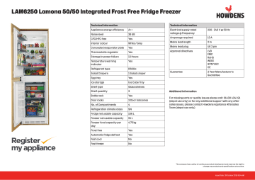 lamona fridge manual