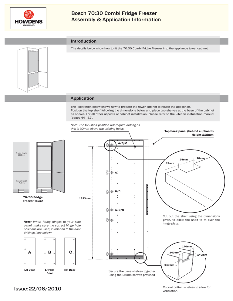 Bosch Bosch KIV38X22GB Integrated 70/30 White Fridge Freezer