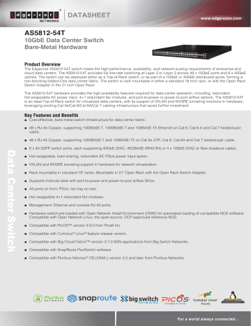 Edge-Core AS5812-54T 10G Datasheet | Manualzz