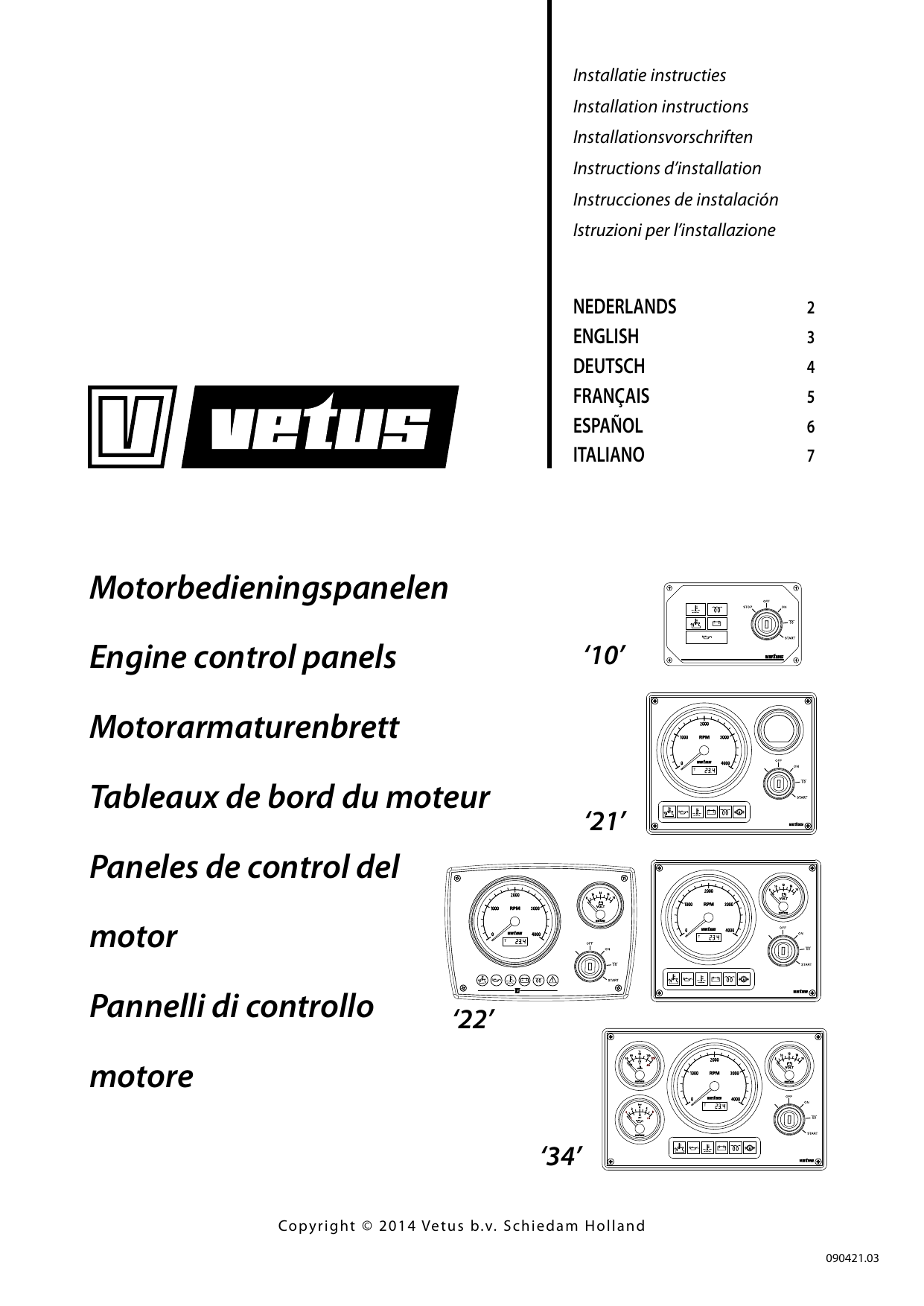 Vetus Engine Control Panels MP'10'21'22'34' Installation guide Manualzz