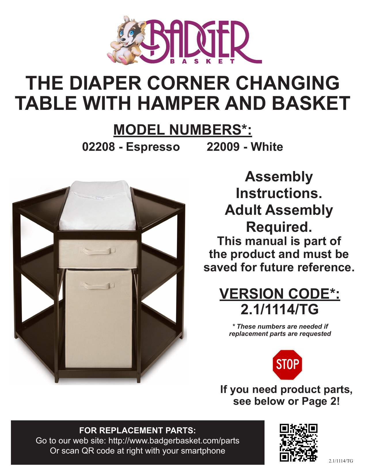 corner changing table espresso