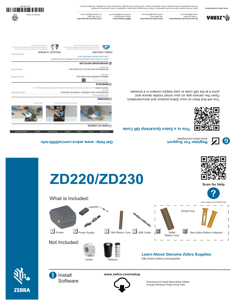 Zebra ZD220t Owner's manual | Manualzz
