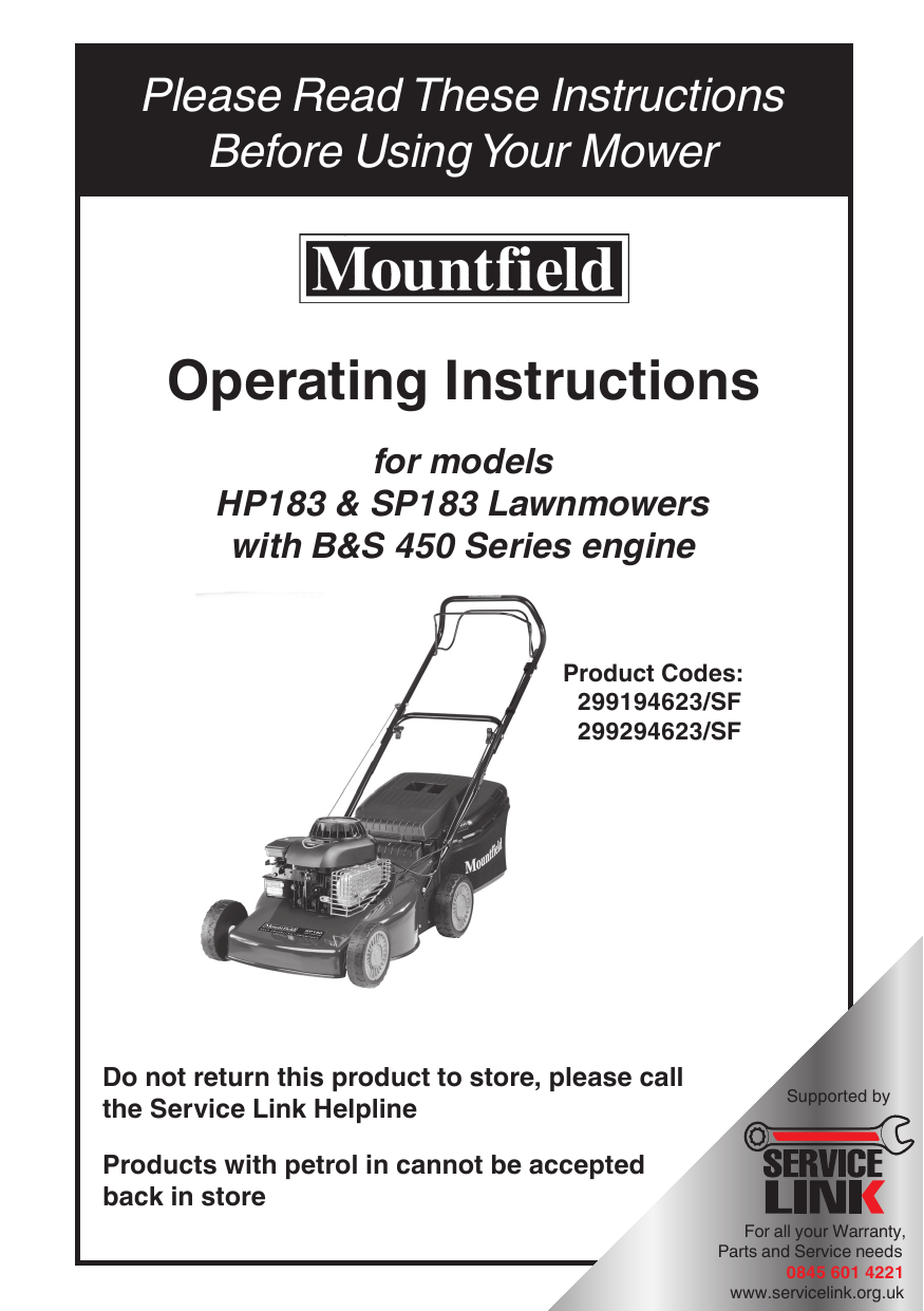 Mountfield deals sp533 manual