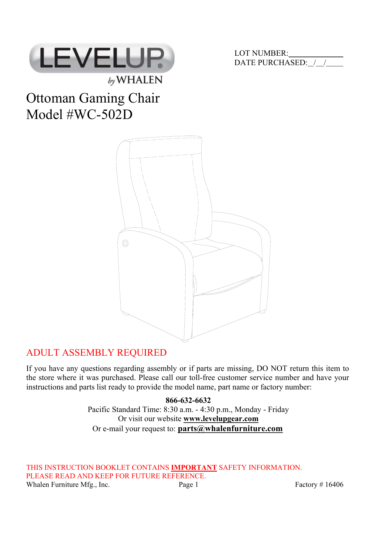 levelup gaming ottoman chair