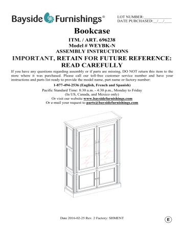 Whalen 696238 Weybk N User Manual Manualzz