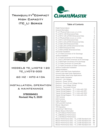 Climatemaster Tranquility 30 Manual