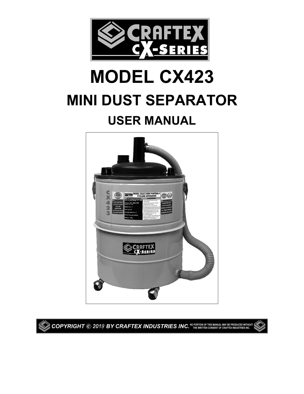 Craftex CX Series CX423 Owner's manual | Manualzz