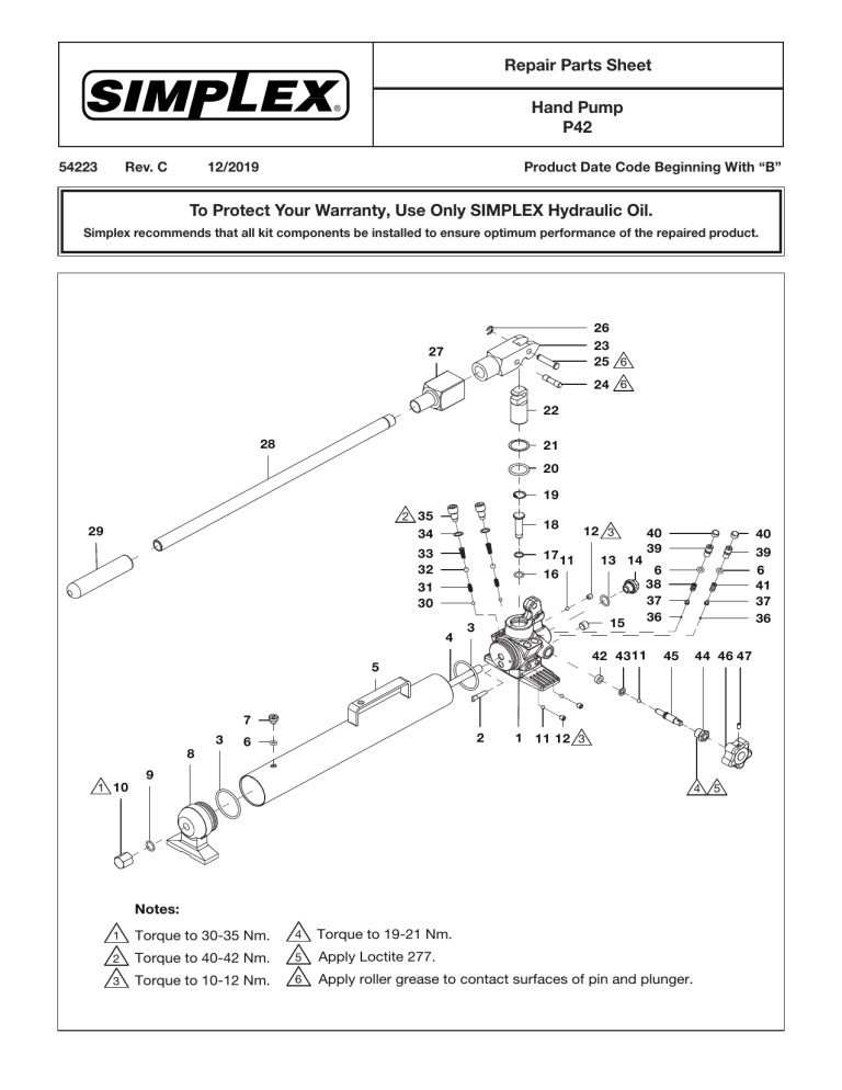 Simplex P42 - 54223 User manual | Manualzz