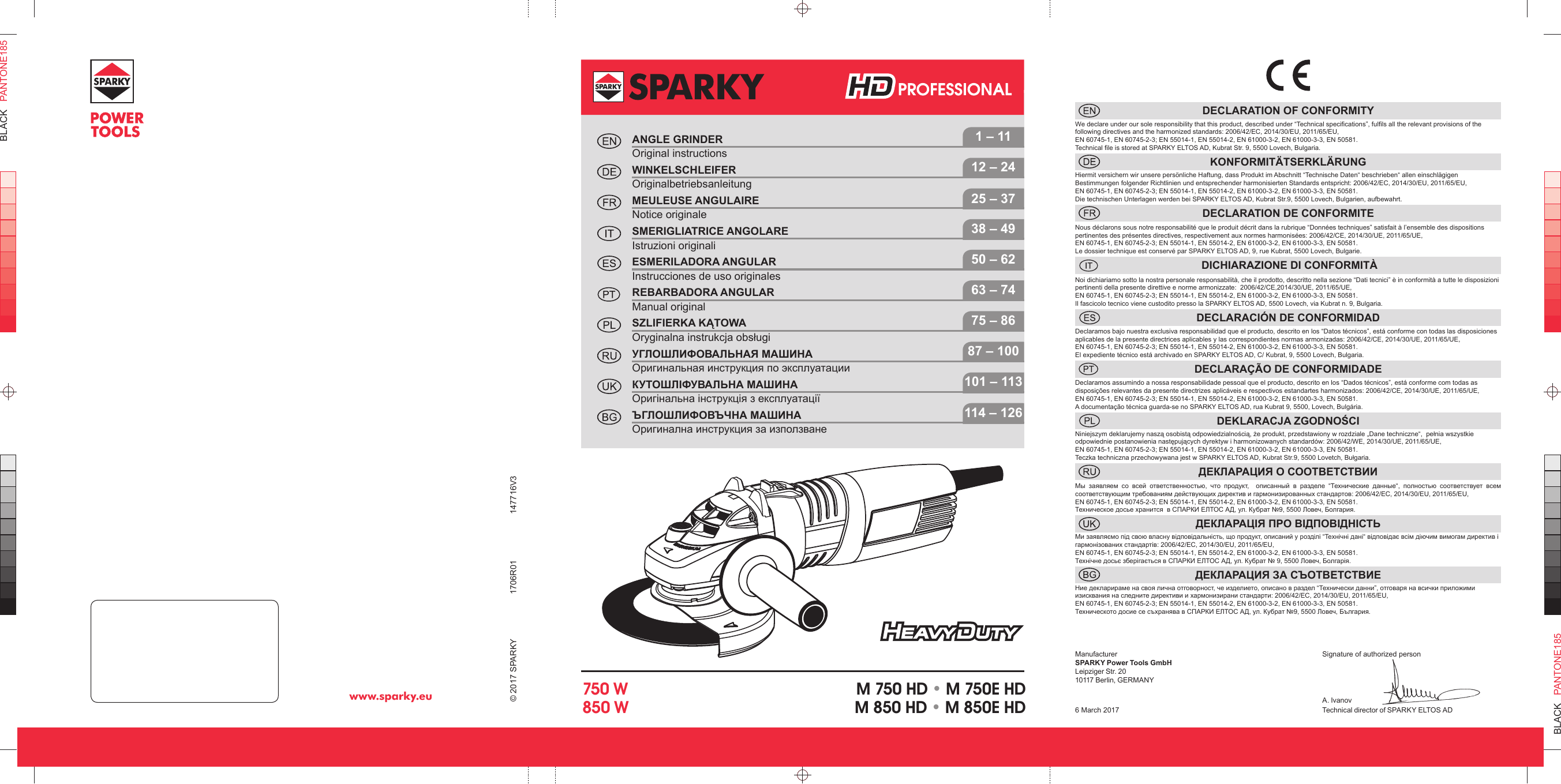 Sparky Group M 750 Hd M 850 Hd M 750e Hd M 850e Hd Instruction Manual Manualzz