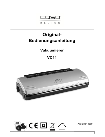 Caso VC 11, VC11 Bedienungsanleitung | Manualzz
