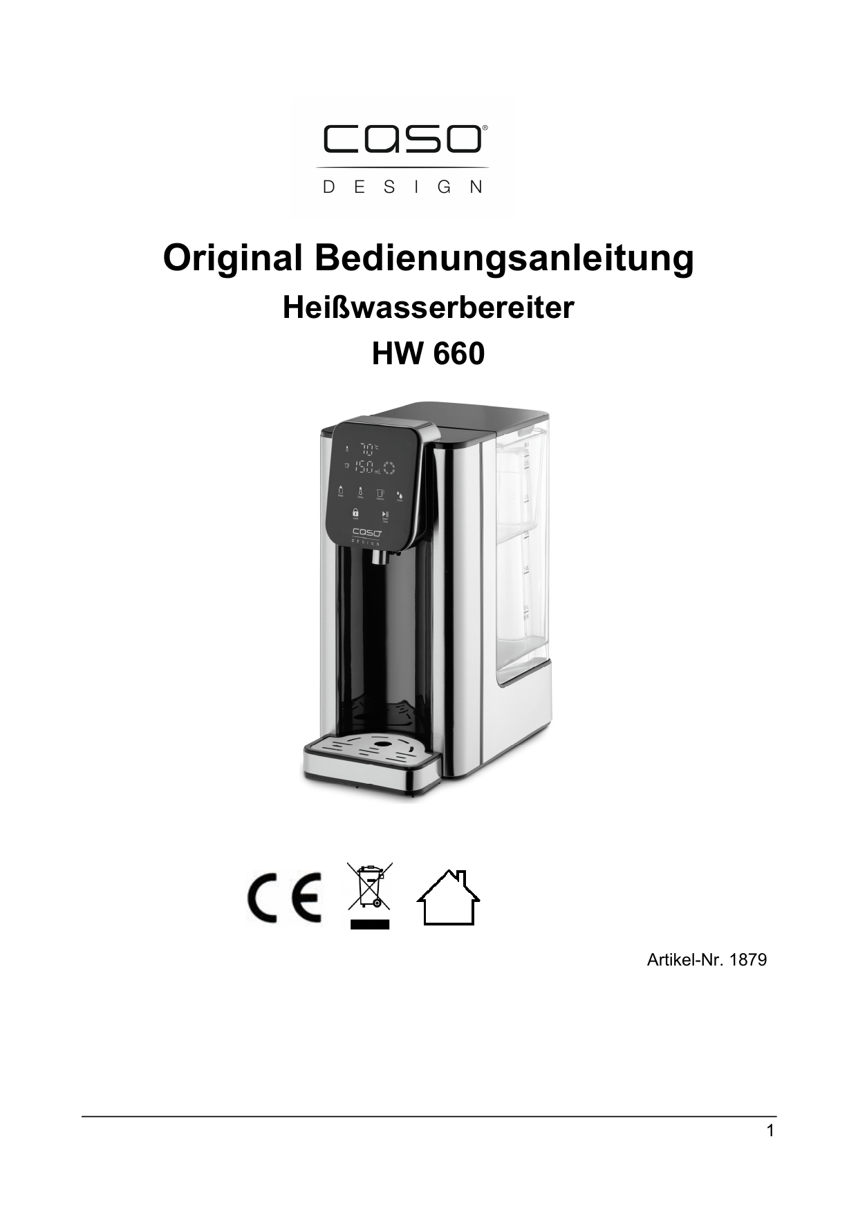 Caso HW 660 Turbo hot water dispenser Bedienungsanleitung Manualzz