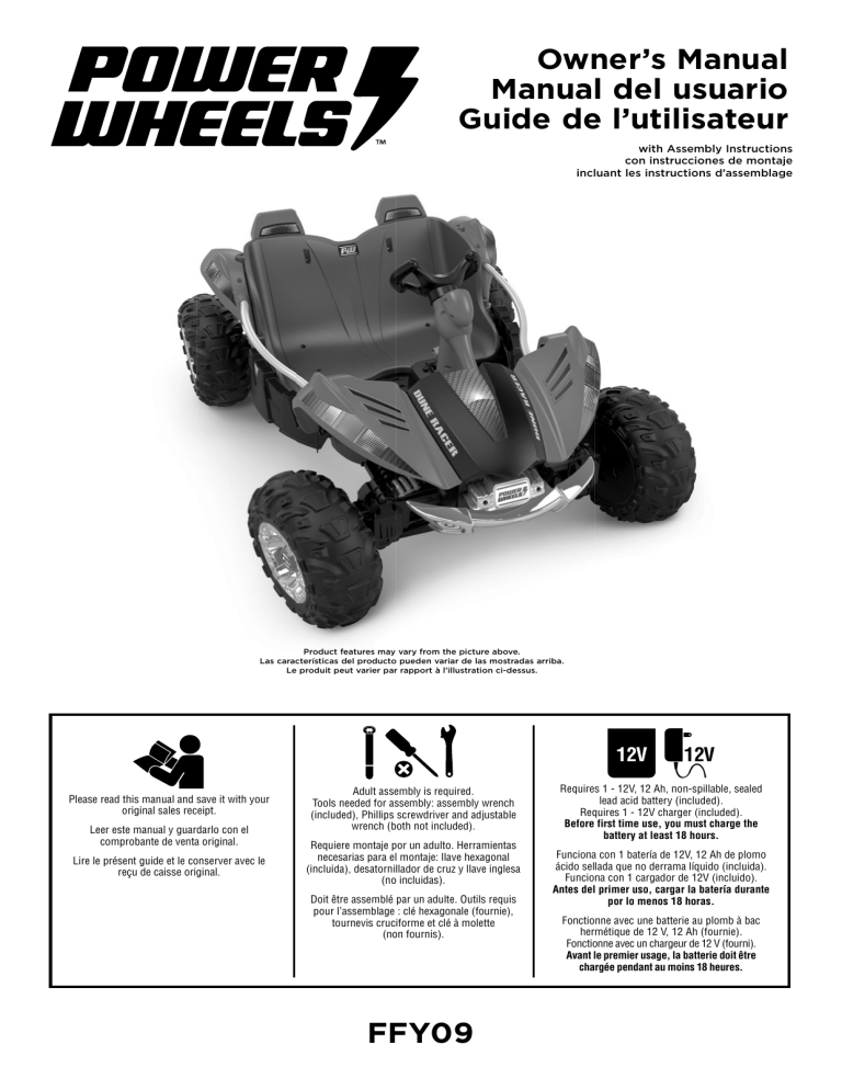 Power Wheels FFY09, Power Wheels Dune Racer DTC User manual Manualzz