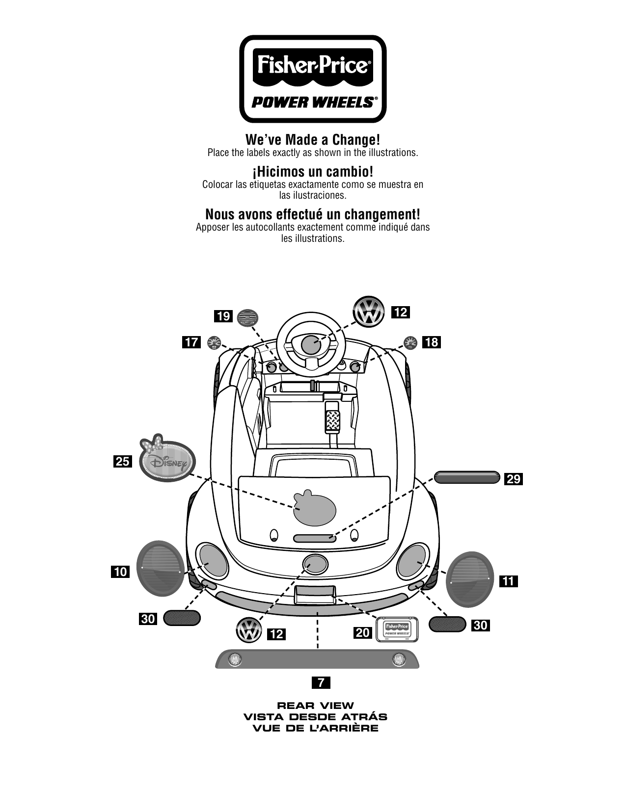 minnie mouse power wheels volkswagen beetle