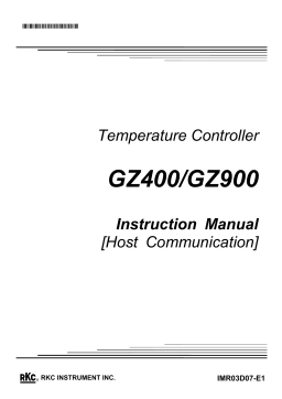 RKC Instrument GZ900 Instruction Manual