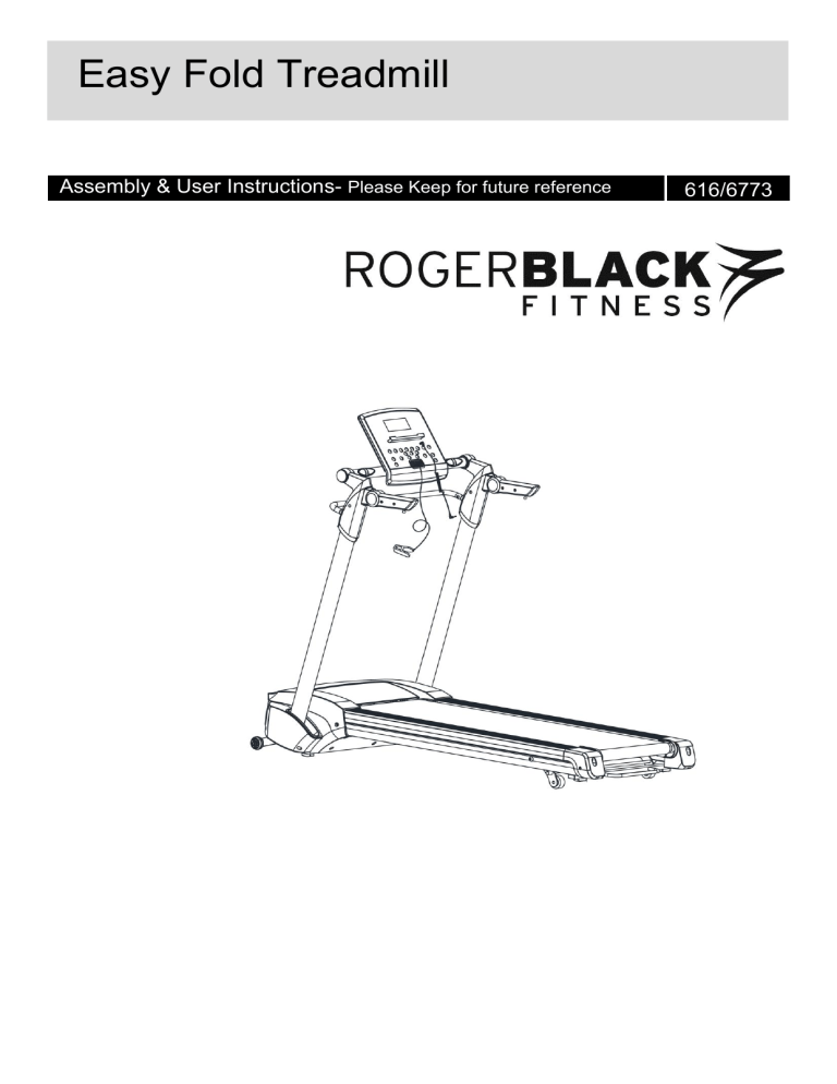 argos roger black easy fold treadmill