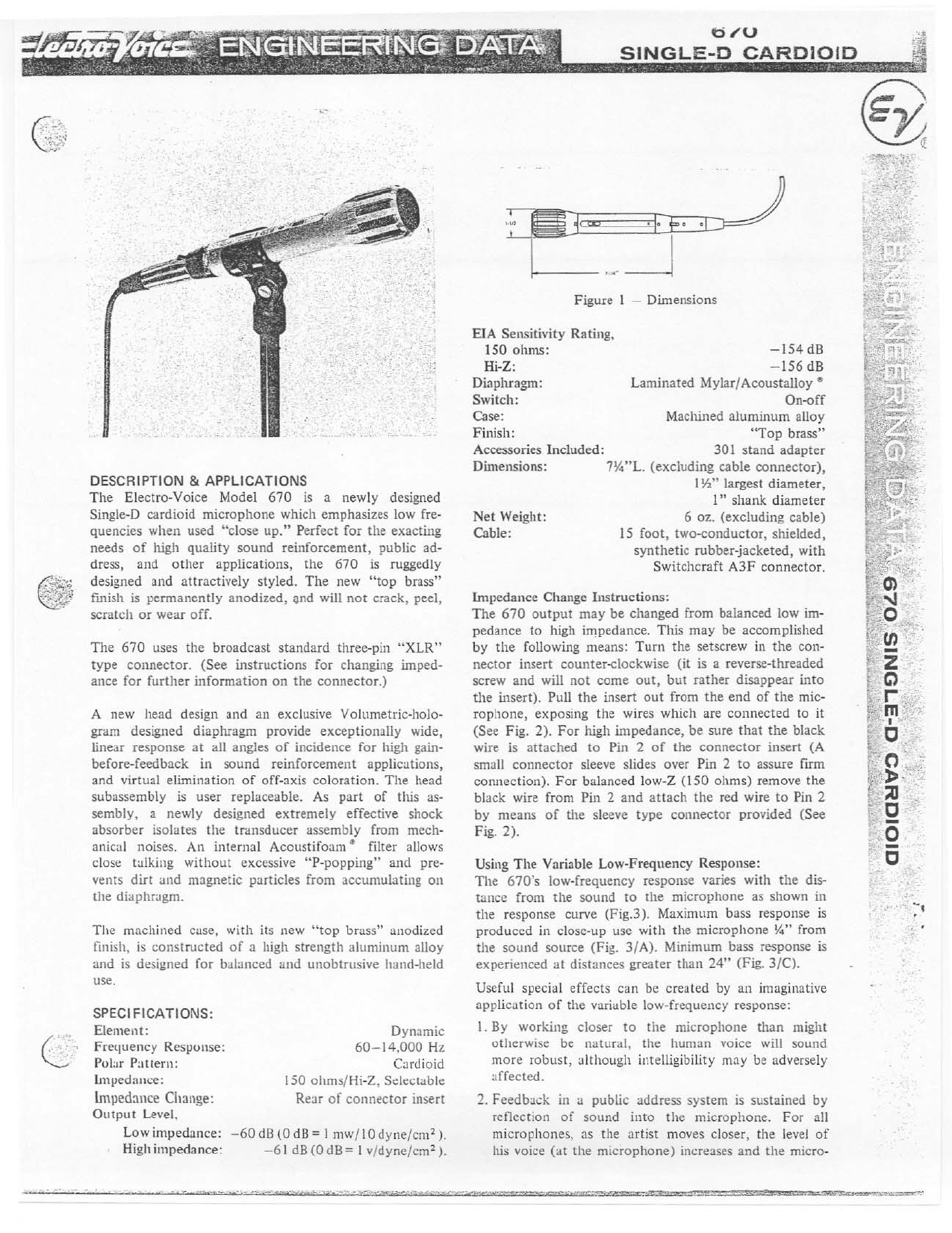 Electro Voice 670 Datasheet Manualzz