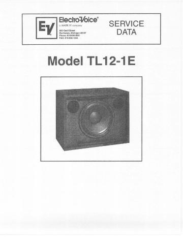 Electro-Voice TL12-1E Owner's Manual | Manualzz