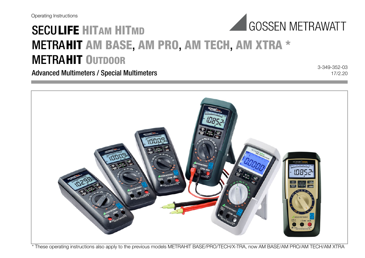 Gossen Metrawatt METRAHIT CAL Pack Operating Instructions | Manualzz