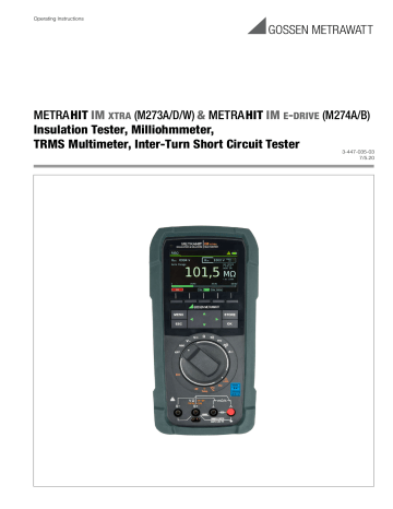 Gossen Metrawatt METRAHIT IM XTRA Operating Instructions | Manualzz