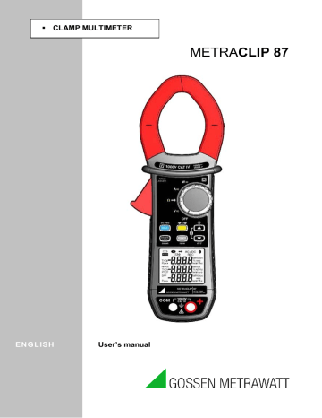 Gossen Metrawatt METRAclip 87 Operating Instructions | Manualzz